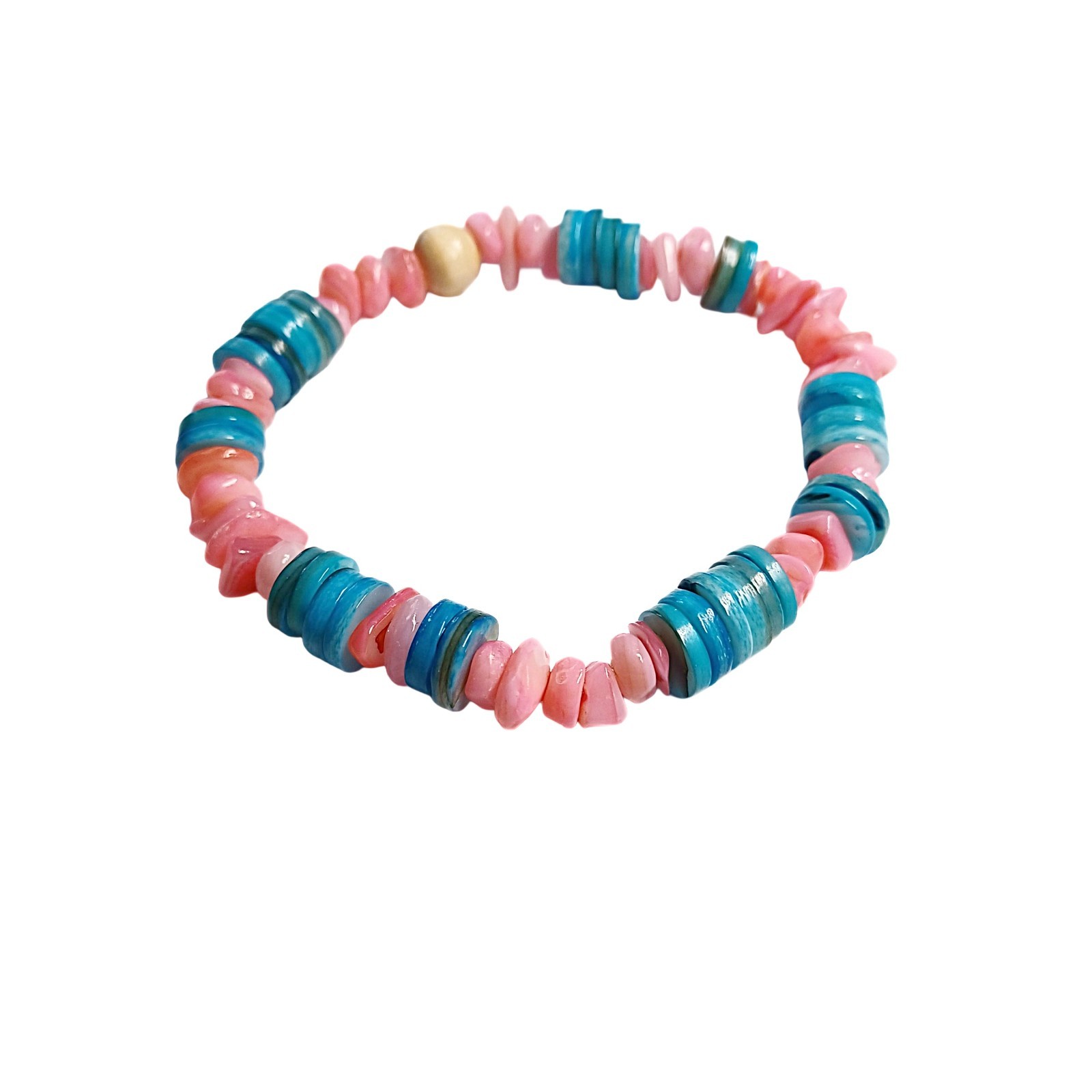 Teal Minimalist Beaded Bracelet-7.5 inch Stretchy