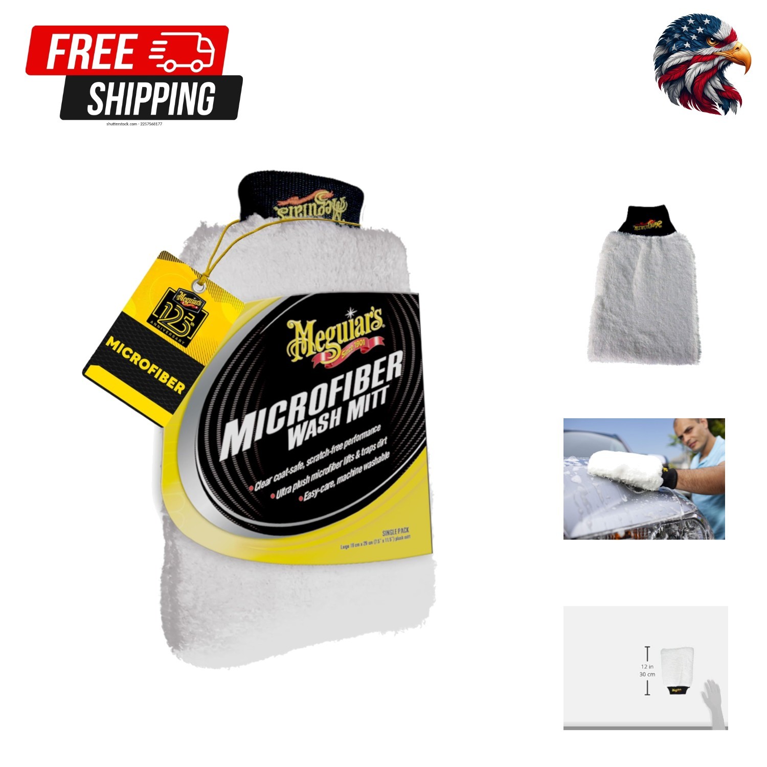 Ultimate Microfiber Carwash Mitt - Reusable, Machine Washable & Made in the USA