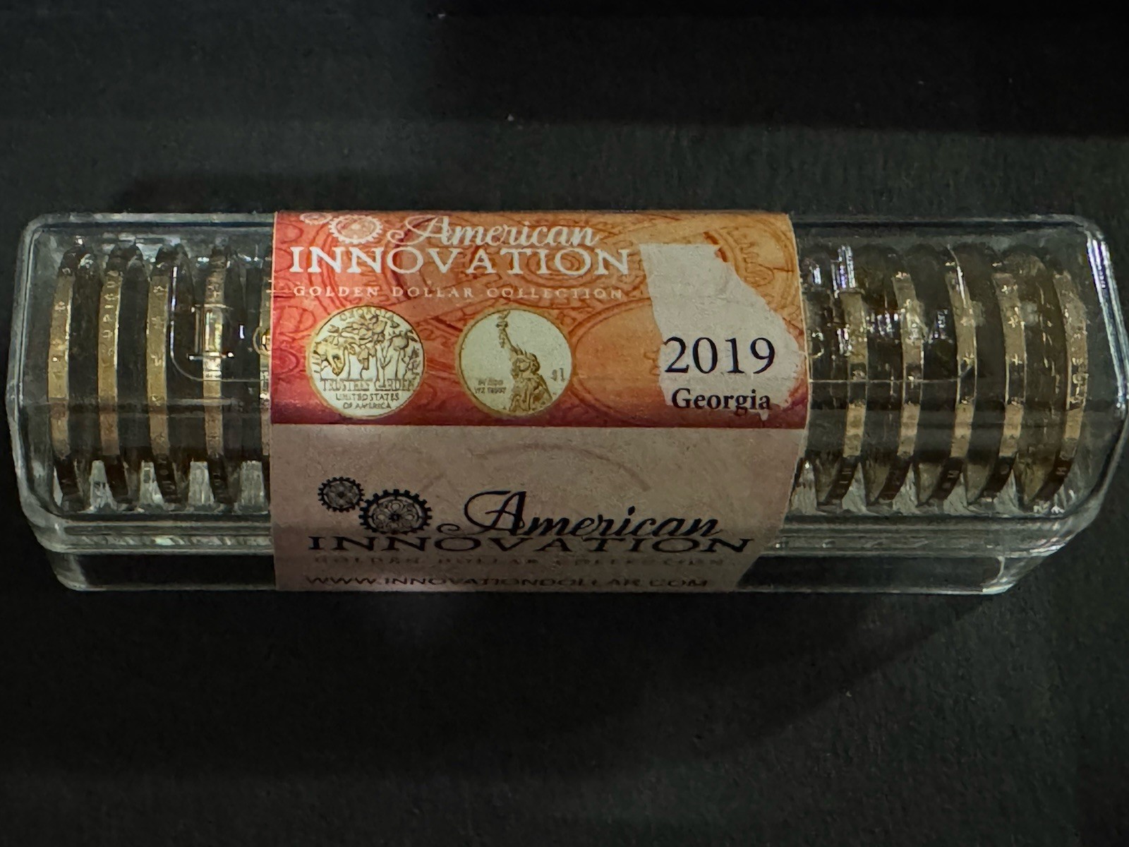 2019 P+D. GEORGIA ￼AMERICAN INNOVATION DOLLAR. SEALED ROLL. 20 UNC. COINS