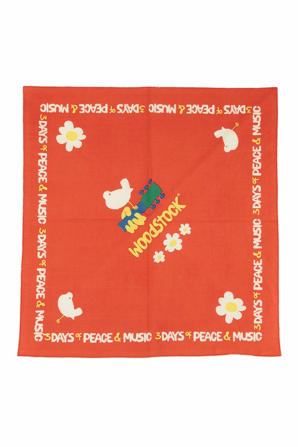 WOODSTOCK-3 DAYS OF PEACE & MUSIC BANDANA-22 X 22-MASK, HEADBAND Licensed