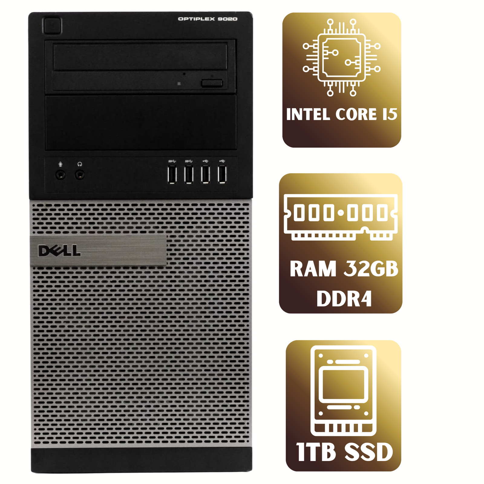 Dell Desktop Tower | Intel i5 | 32GB Memory | 2TB SSD+HDD | Windows 11/10 Pro