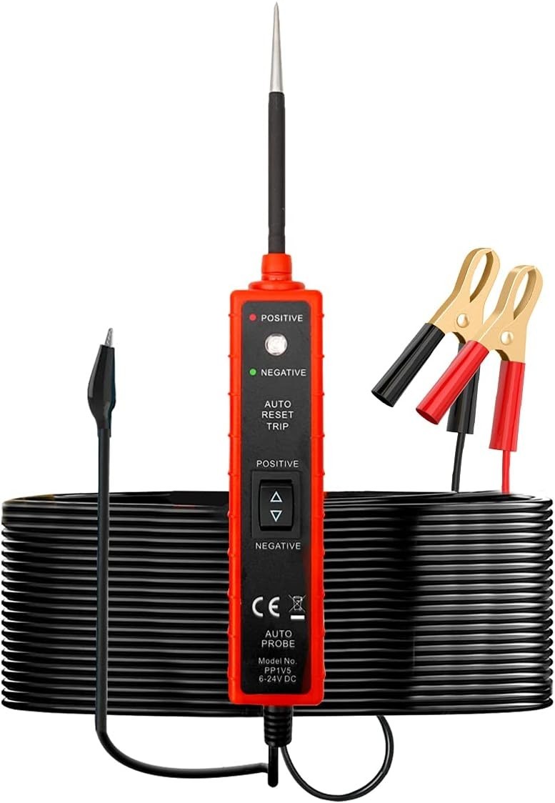 Probador De Circuitos Corriente Electrica DC Voltaje Automotriz 6-24V Con Luz US