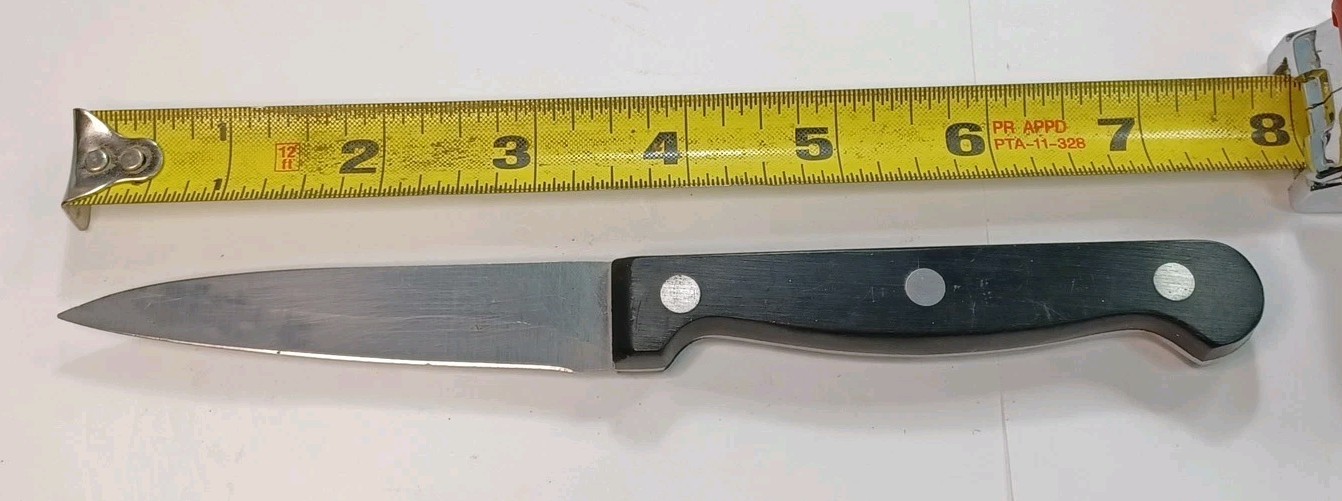 Vtg Chicago Cutlery 5H12D, 3.5" Paring Knife, W/ Blk Nylon Scales