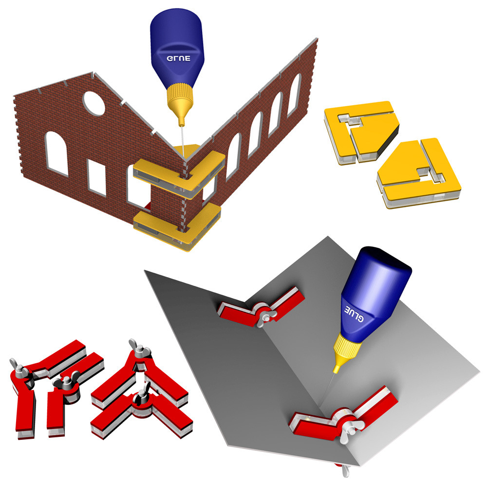 "Snap & Glue" Magnetic Clamp Set (4 pcs) Super strong 14,400 Gauss magnets.