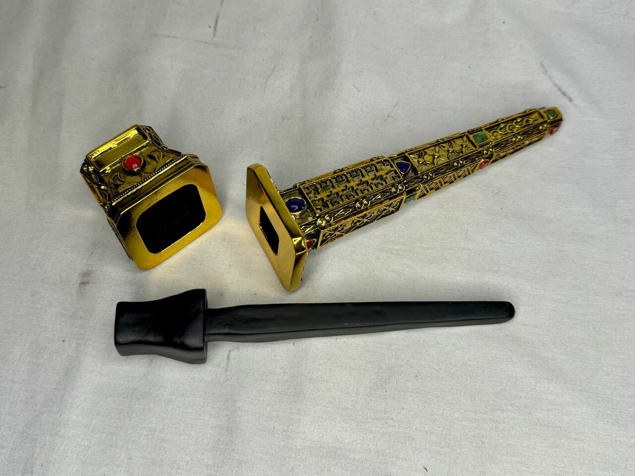 Holy Nail Of The Cross, Solid Metal, Gold Plated, Biblical Replica, Free Book