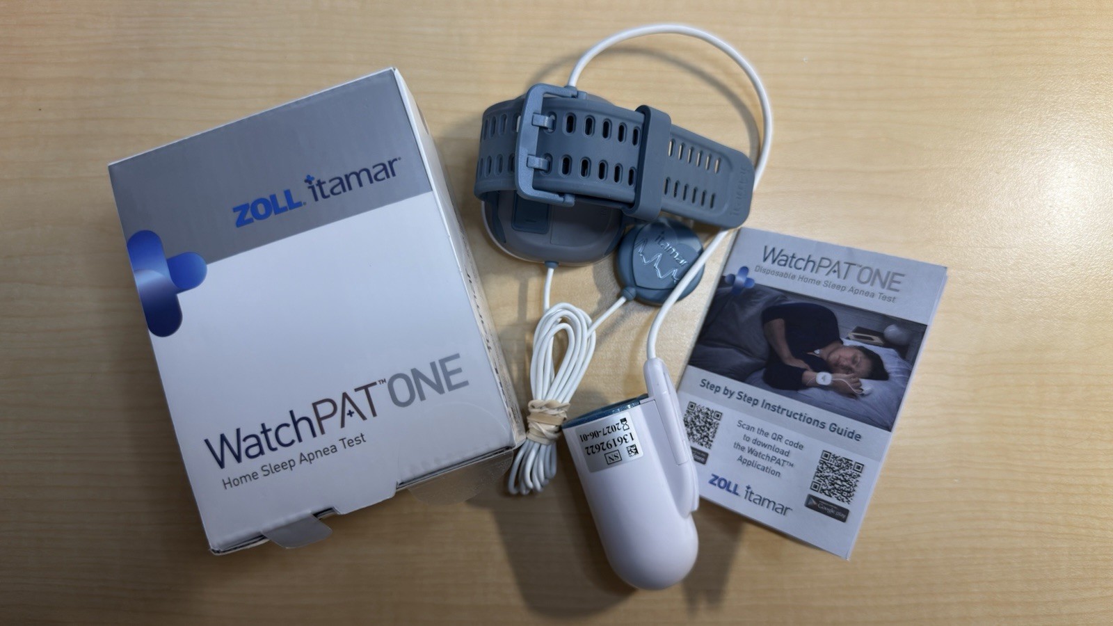 Zoll Itamar WatchPat One Home Sleep Apnea Test Kit No Code Pin/Used Watch Device