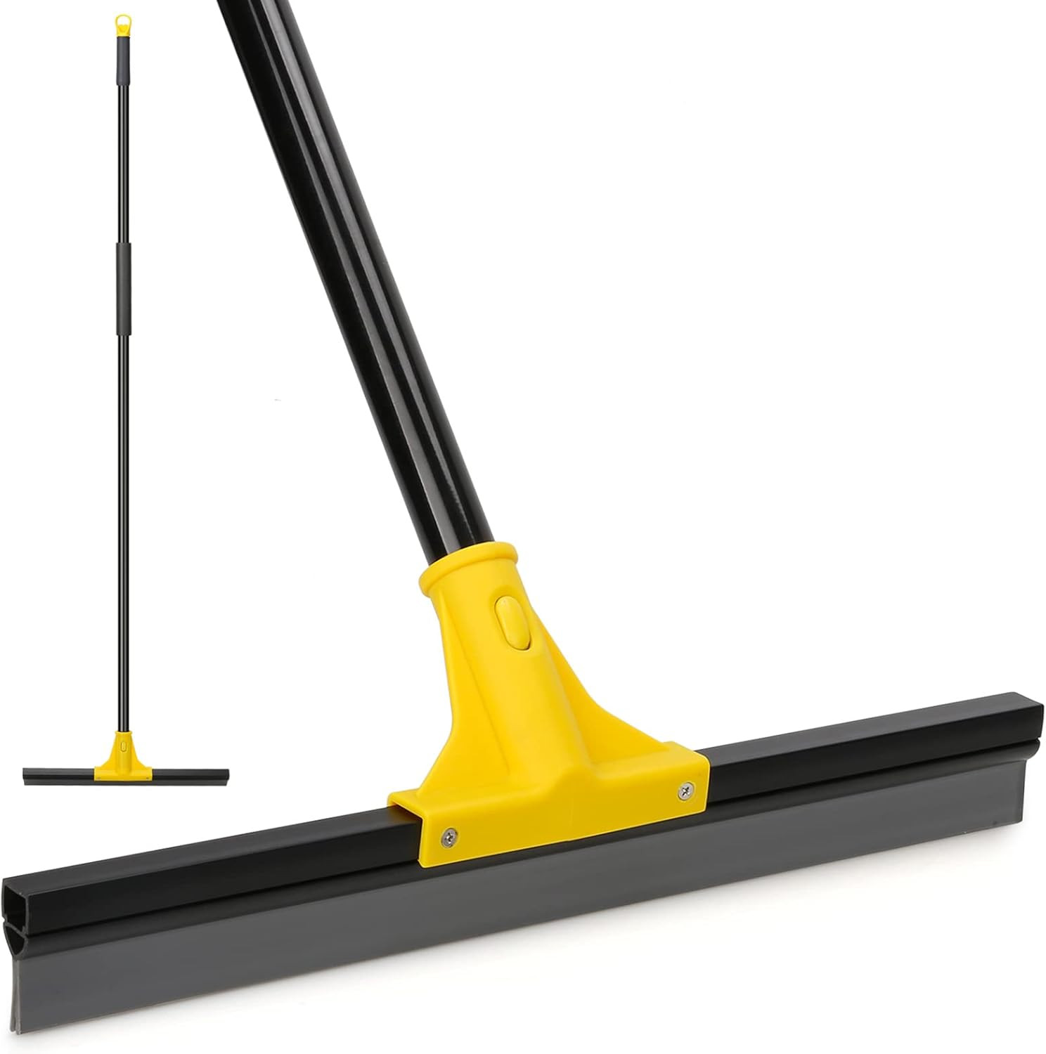 Squeegee Broom Floor 18in Heavy Duty Rubber Wiper 60in Long Handle