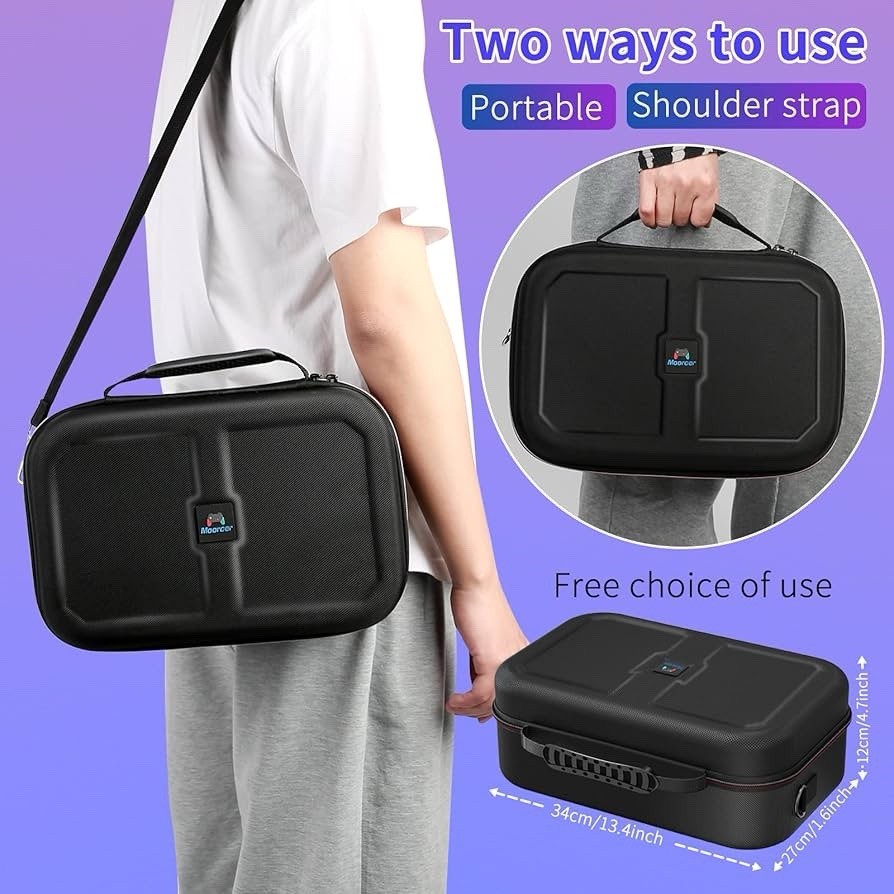Mooroer Steam Deck Carrying Case 2024 Large Storage Travel Case Black