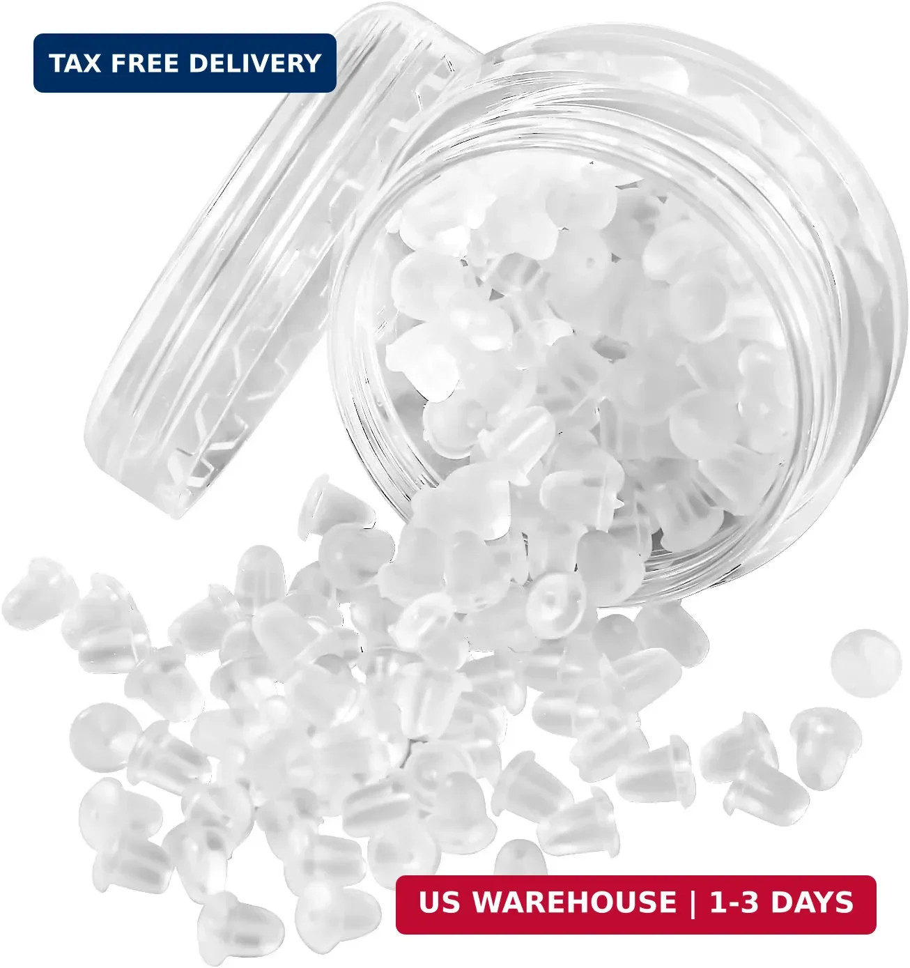 Rubber Earring Backs Soft Clear Earring Backings for Studs Hypoallergenic Silico