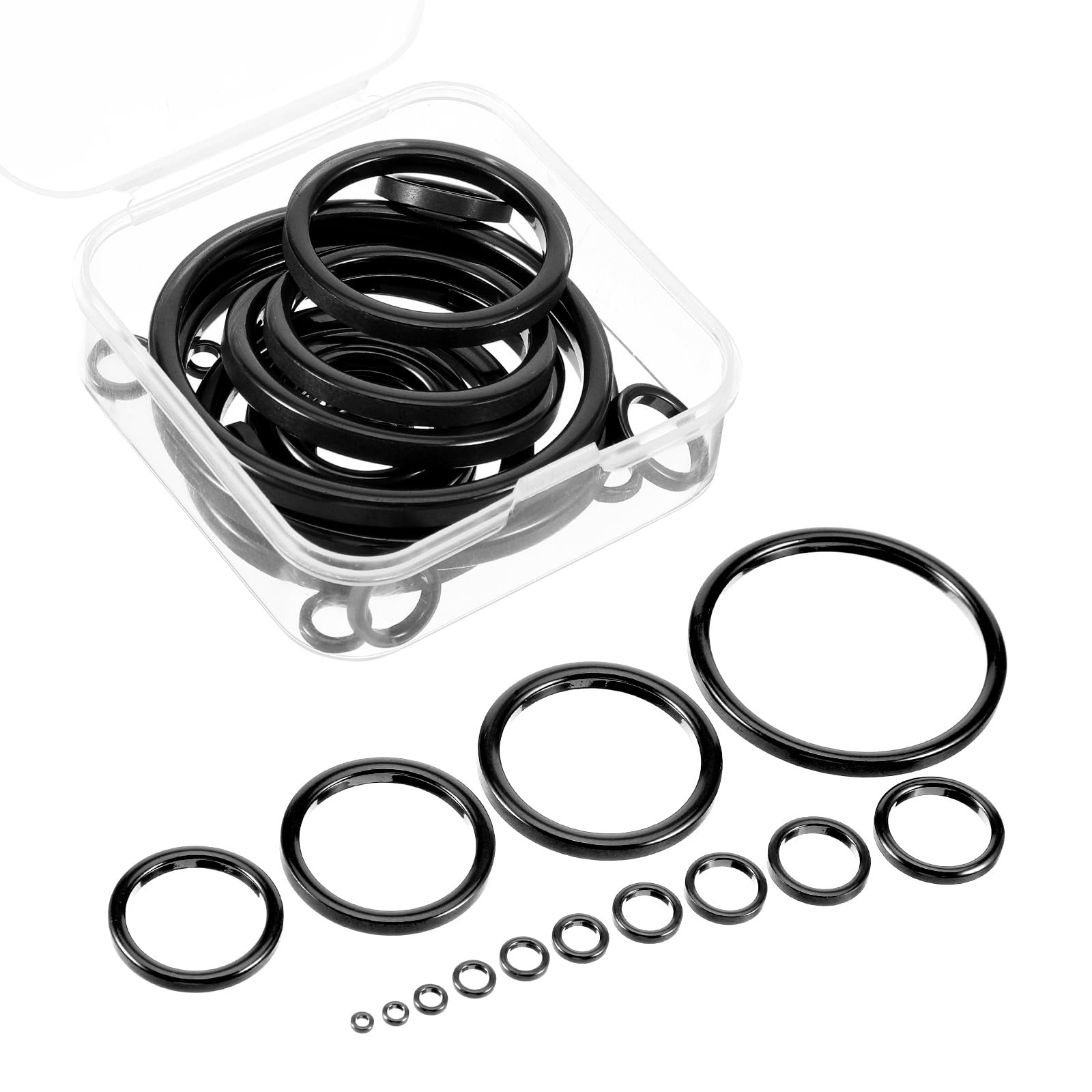 Alrhso 28 Pcs Fishing Rod Eyelet Repair Kit 14 Sizes 0.125-1.39 inches, black