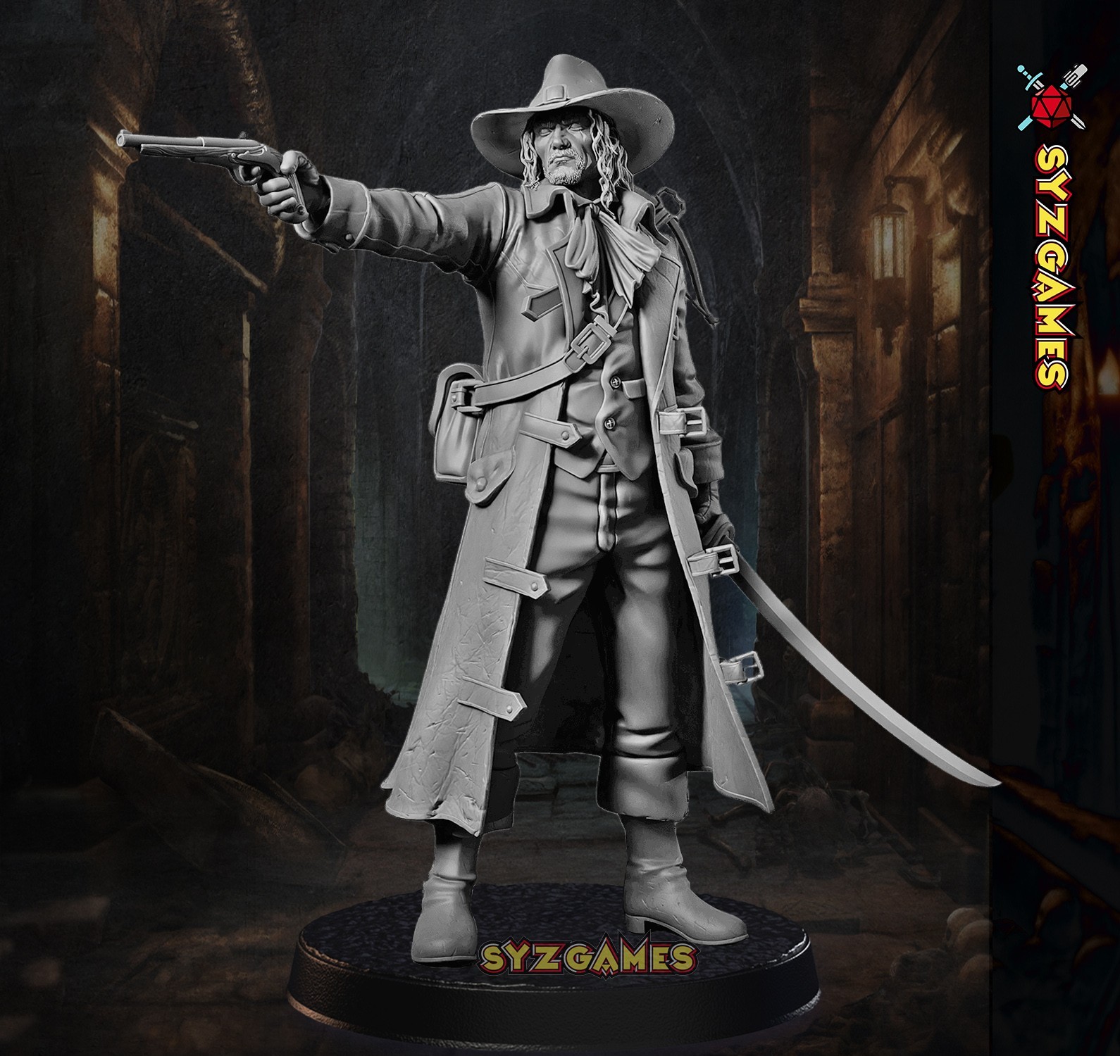 Kaelvor Drenn - Hunter Fantasy Miniature DnD Ranger 5e Figure Tabletop RPG