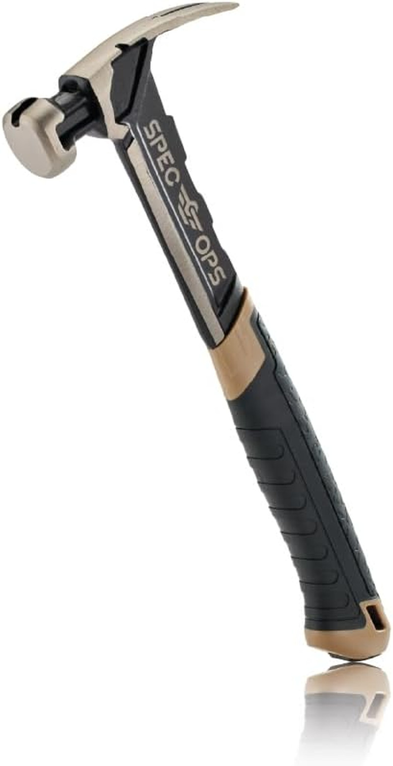 Spec Ops Tools Nailing Hammer, 16 Oz, Rip Claw, Smooth Face, Shock-Absorbing Gri