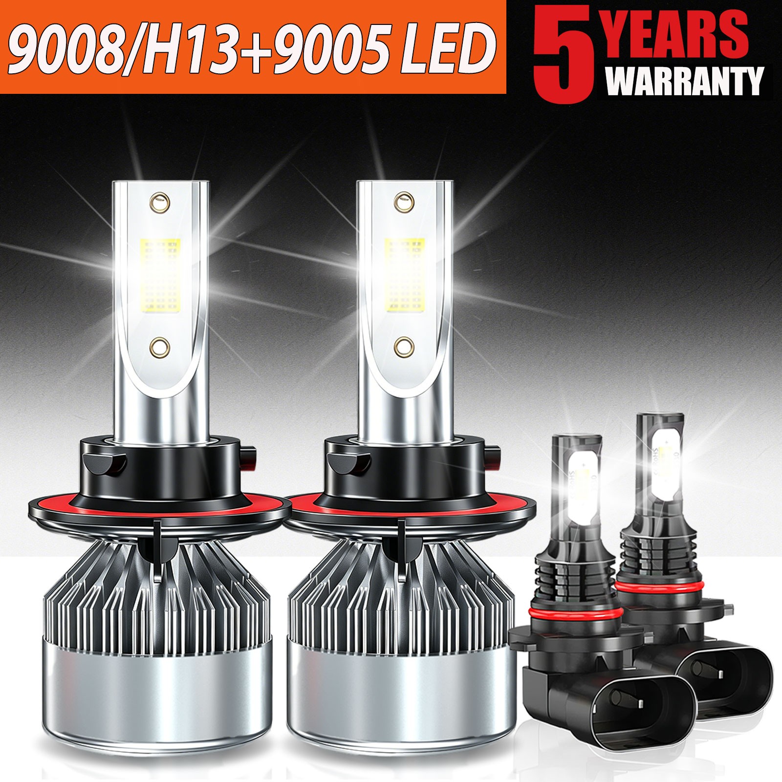 For Ford F-150 2004-2014 6000K LED Headlight Hi/Low + Fog Light Bulbs Combo 4x