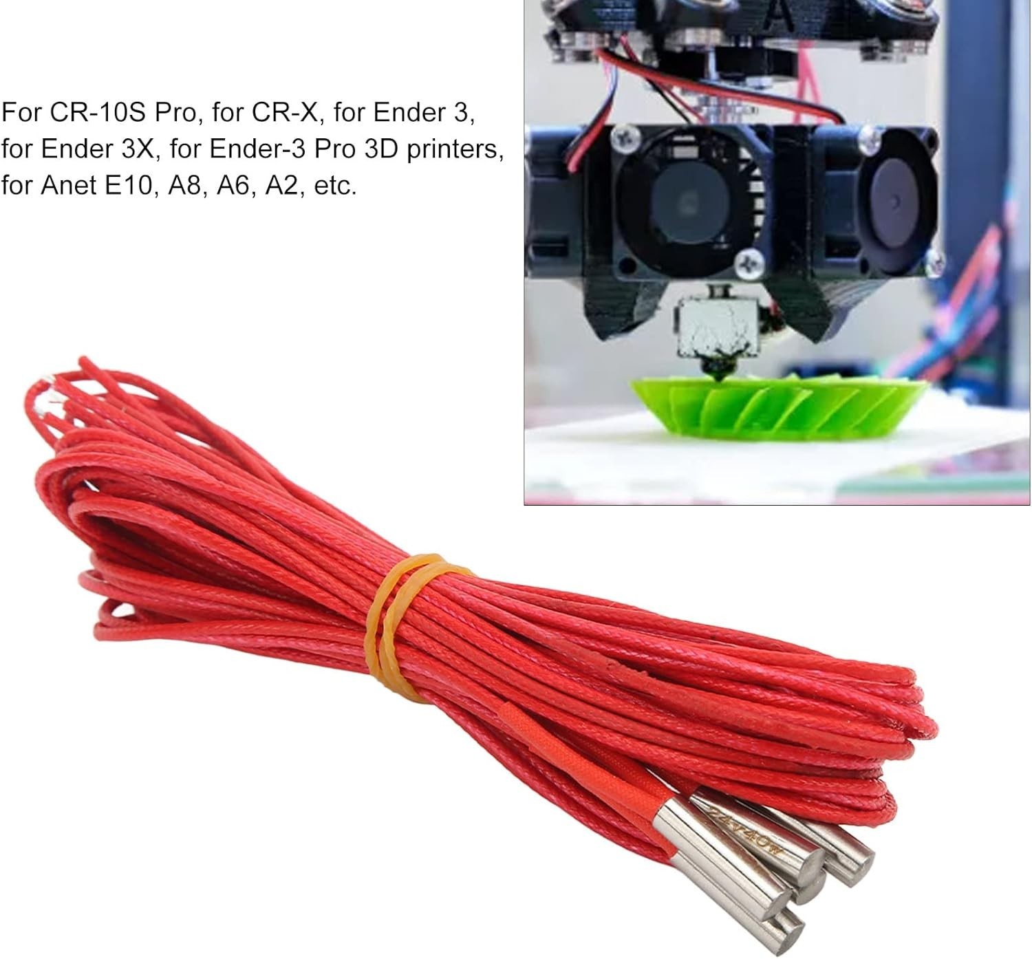 Accessory for 3D Printer, 5Pcs DC 24V 40W Heater Cartridge for 3D Printer CR-10S