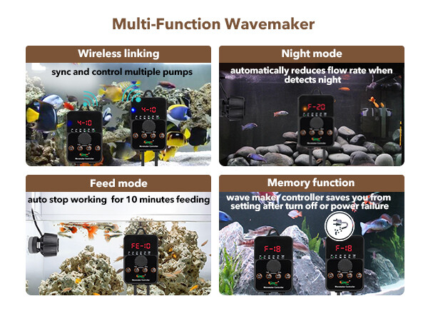 hygger 24/7 Mode Custom Current Aquarium Wave Maker Led Controller DC Powerhead
