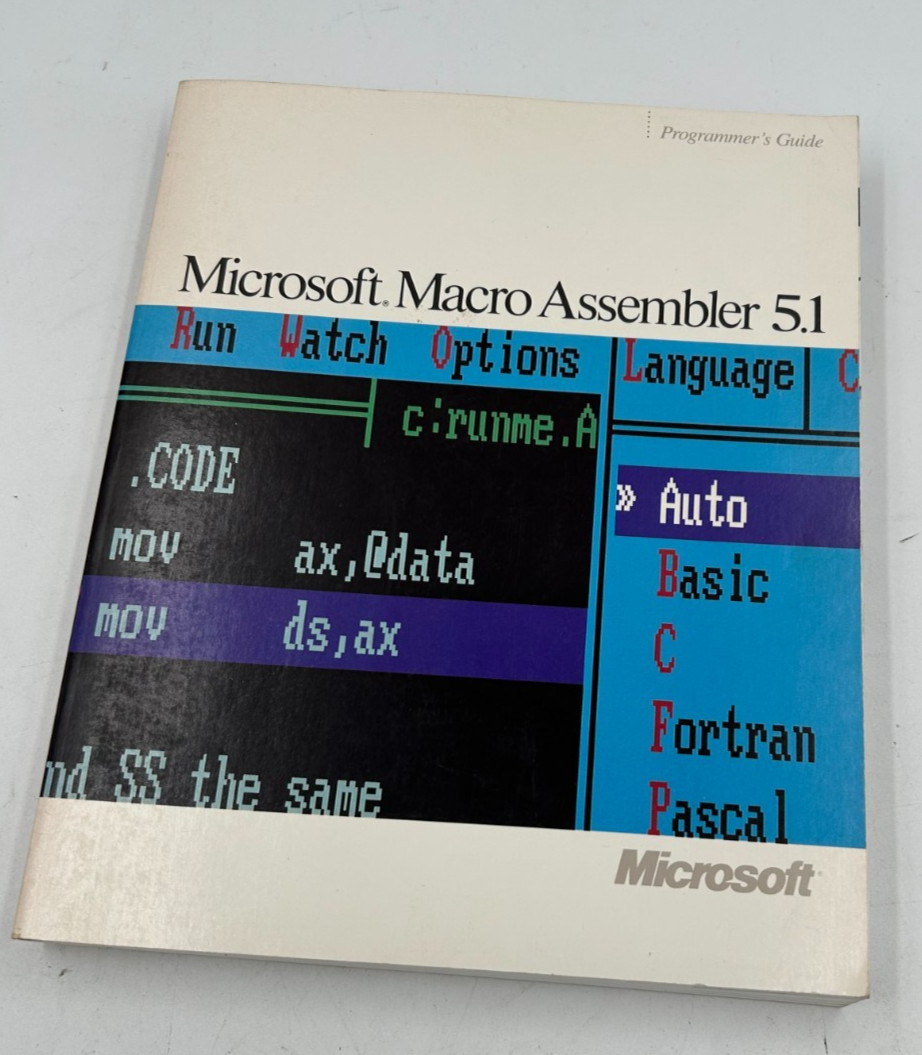Microsoft Macro Assembler 5.1 OS/2 & MS-DOS Software 5.25" Disks