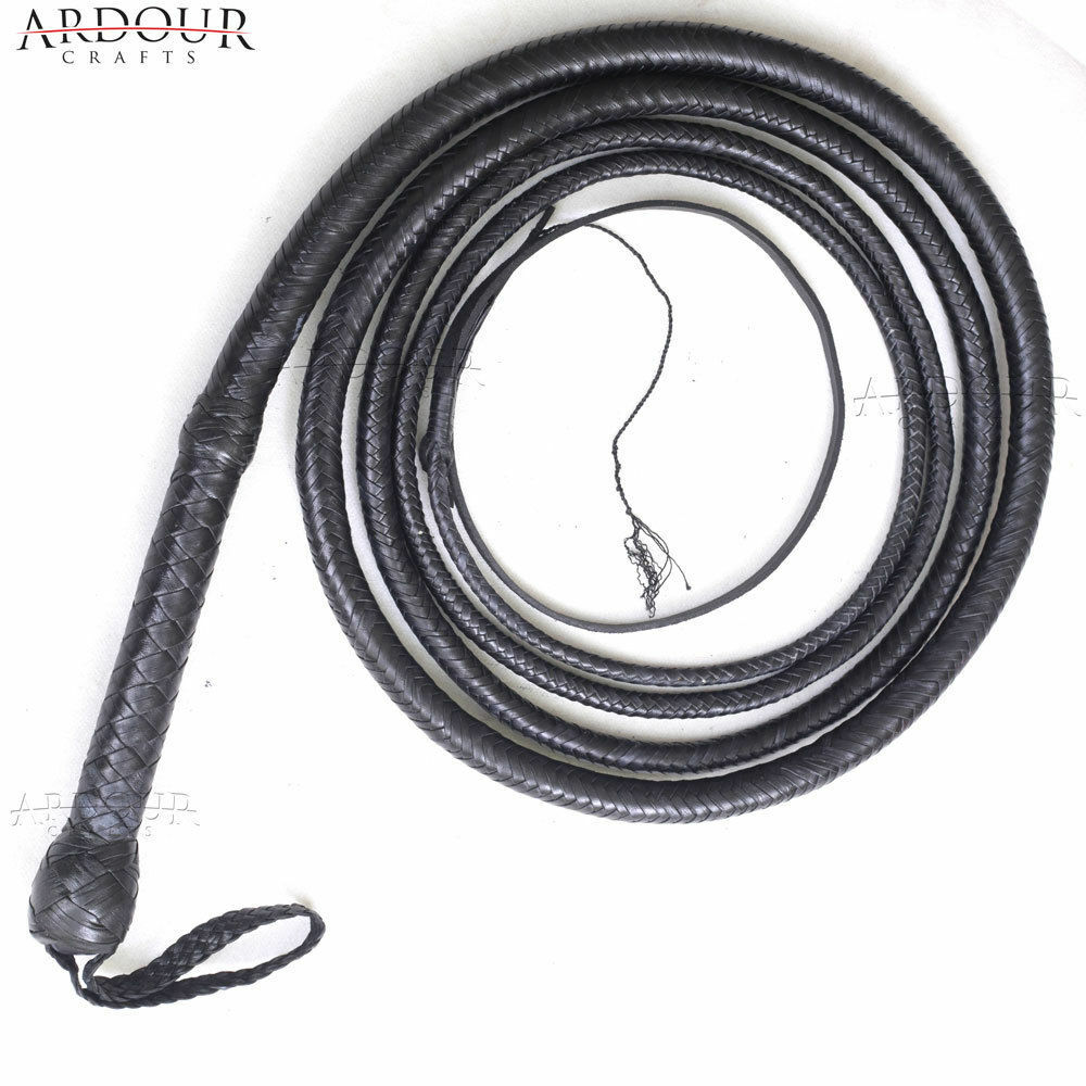 Genuine Leather Bullwhip 4–16Foot Handmade 16 Plait Braided Heavy Duty