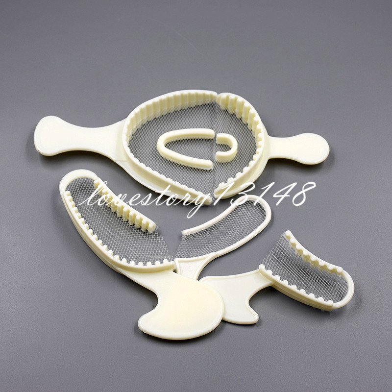 50 Pcs Dental Bite Registration Disposable Impression Triple Trays Sideless