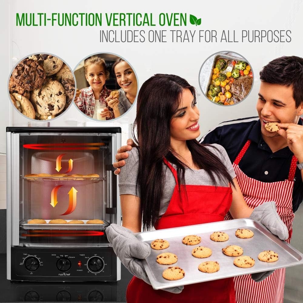 NutriChef Multi-Function Vertical Oven 1500W Adjustable Roast Bake Rotisserie