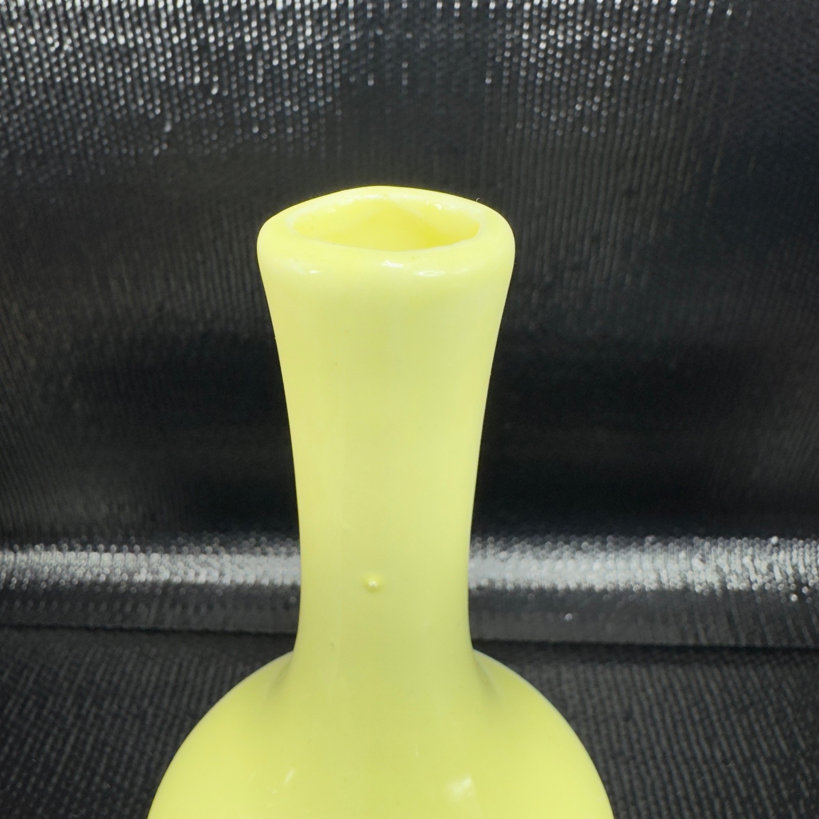 Vintage 1960s Pale Yellow Hand Made Studio Pottery Bud Vase Vessel Narrow Neck
