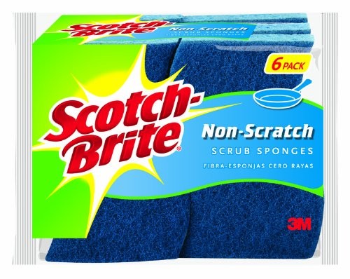3M 526 Scotch-Brite Non-Scratch Scrub Sponges 6/Pack Blue