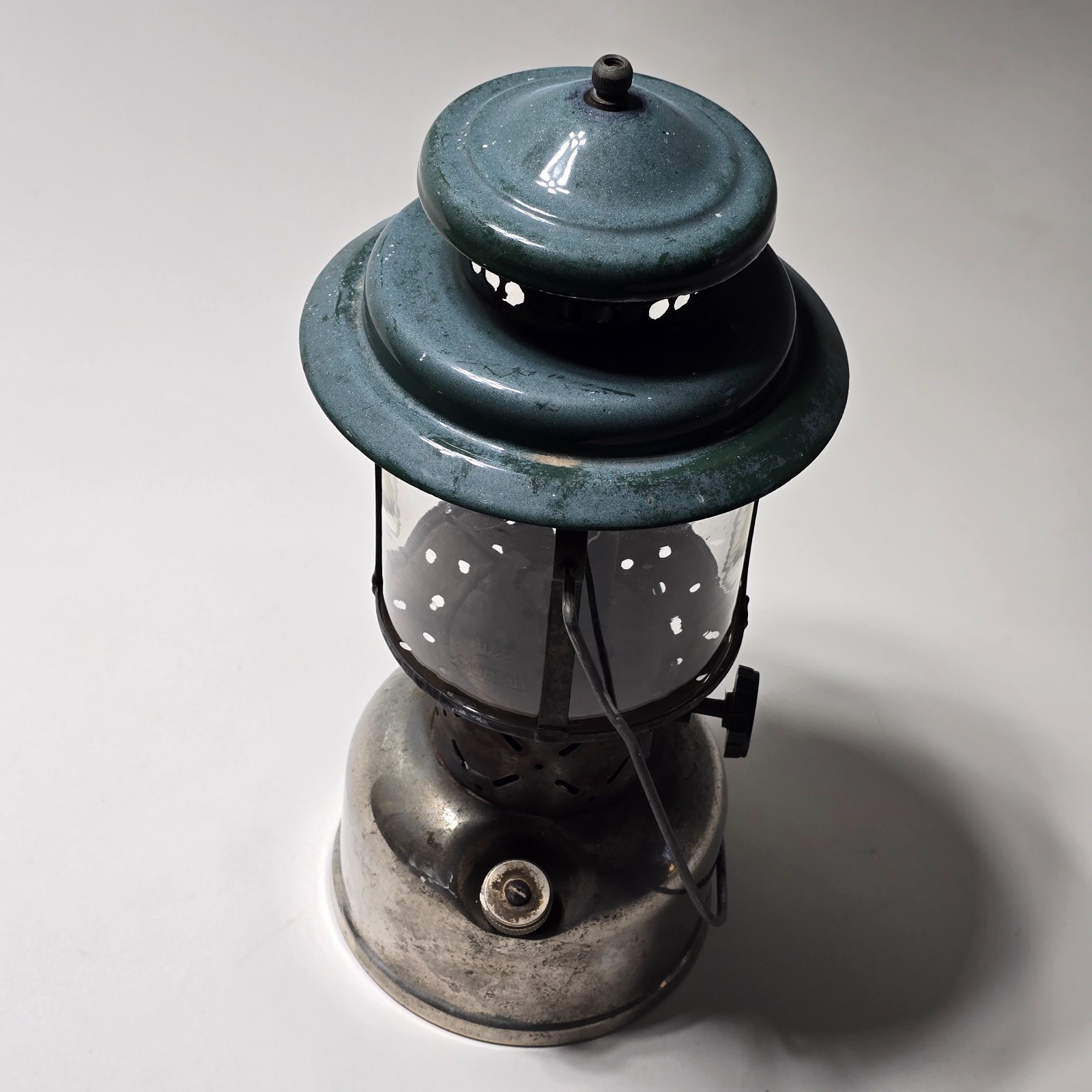 Vintage 1940s Coleman Gas Lantern Green & Chrome B48