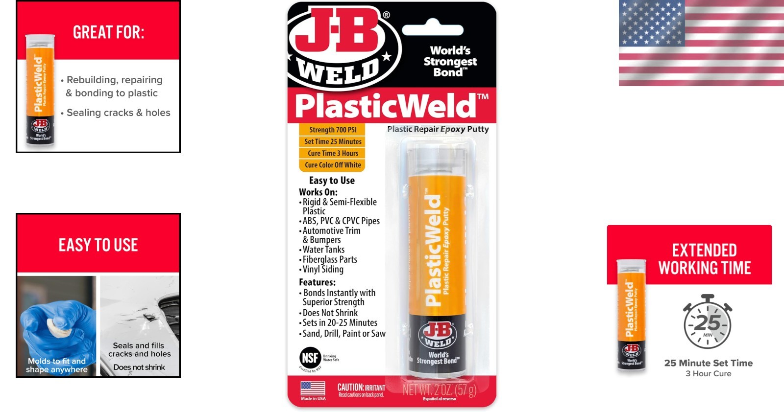 Waterproof PlasticWeld Epoxy Putty - Perfect for Plumbing, Marine & Automotive