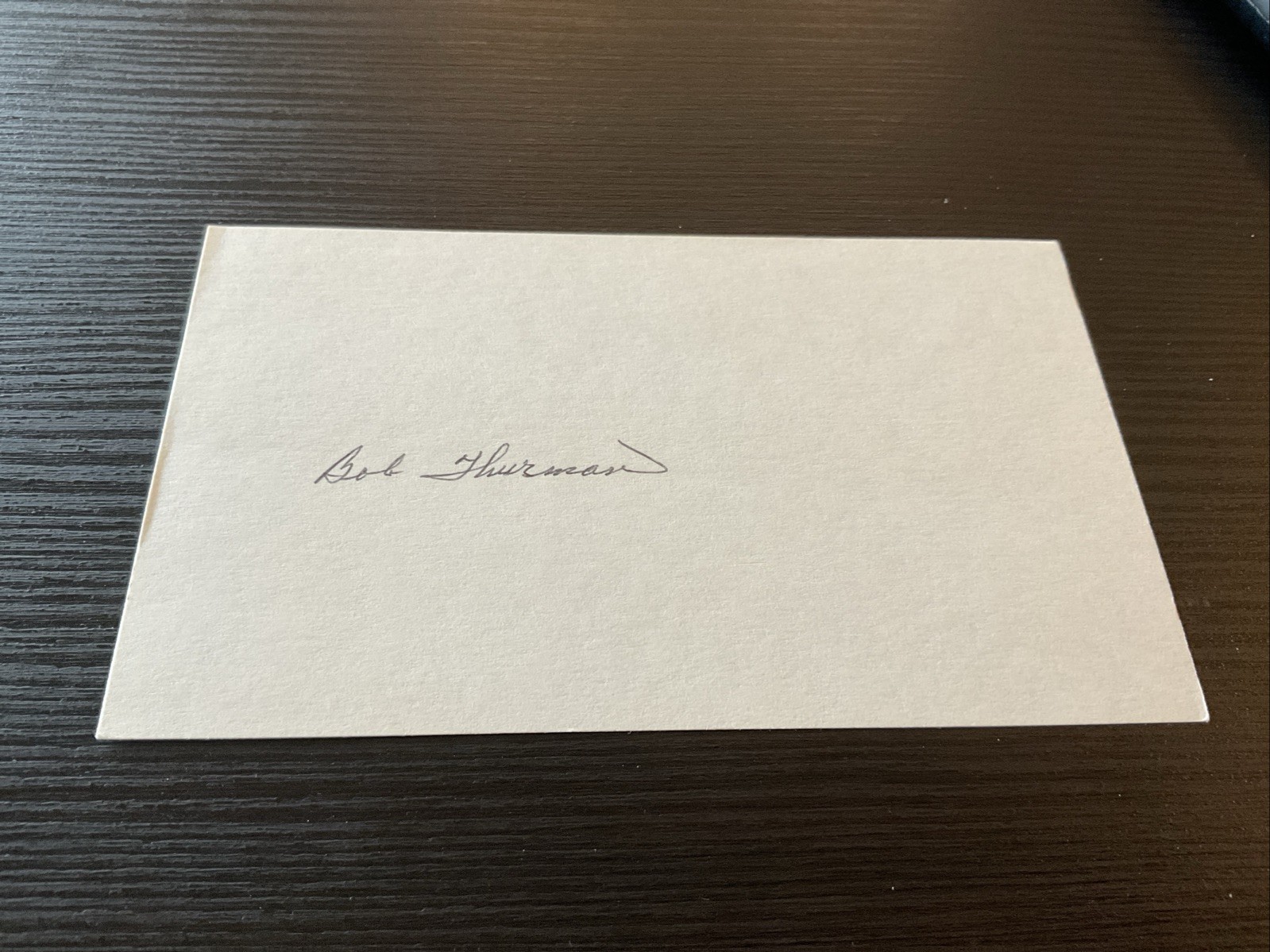 Bob Thurman SIGNED  3x5 Index Card 1955-59 Cincinnati Reds Deceased 1998