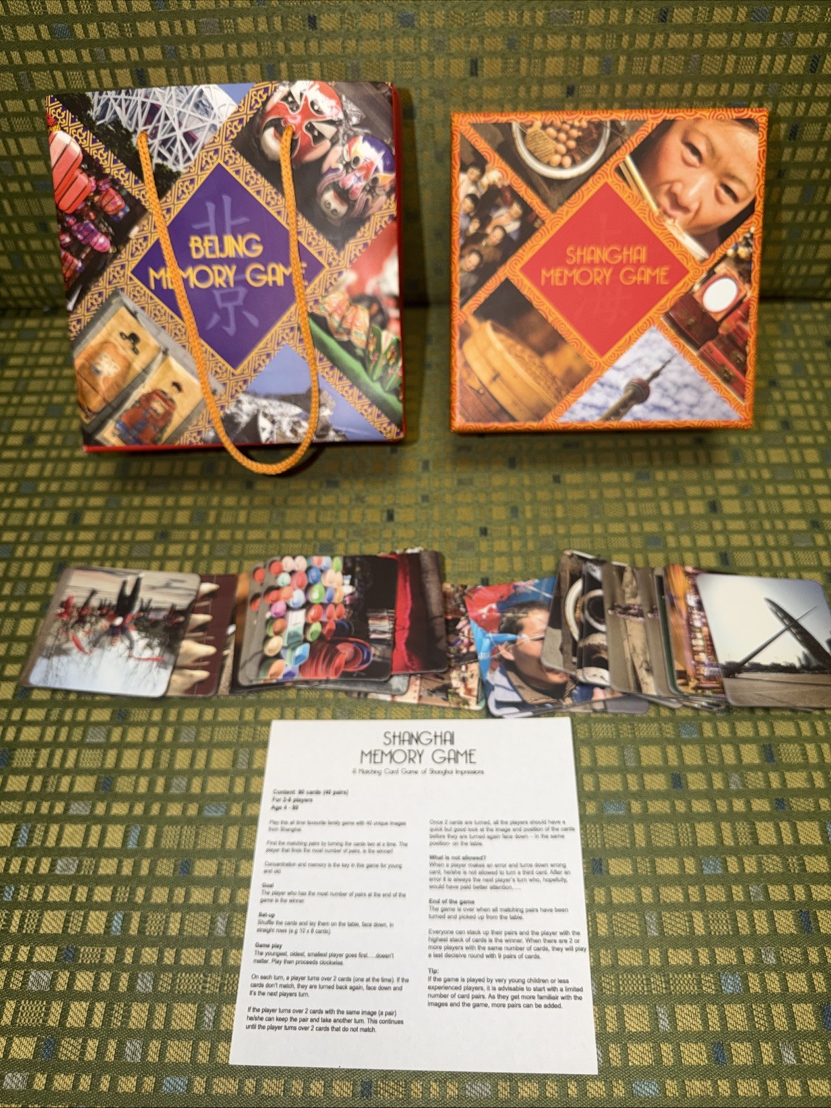 Shanghai Memory Game - Match Cards - Includes Storage Box And Bag