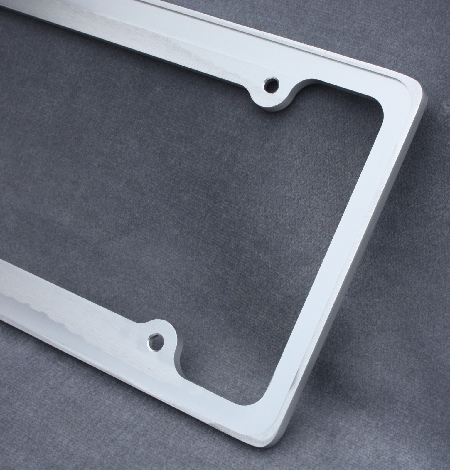 BILLET ALUMINUM Brushed Finish LICENSE PLATE FRAME. Classy. 4 Hole. NEW