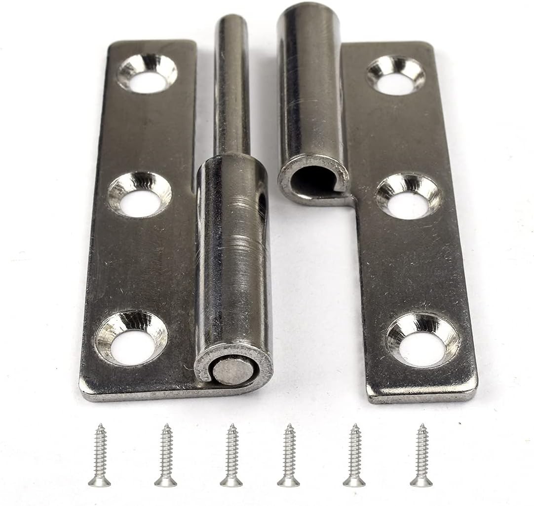 2Pcs Lift off Hinges Small Slip Joint Stainless Flag Hinge-Lift off Left Handed