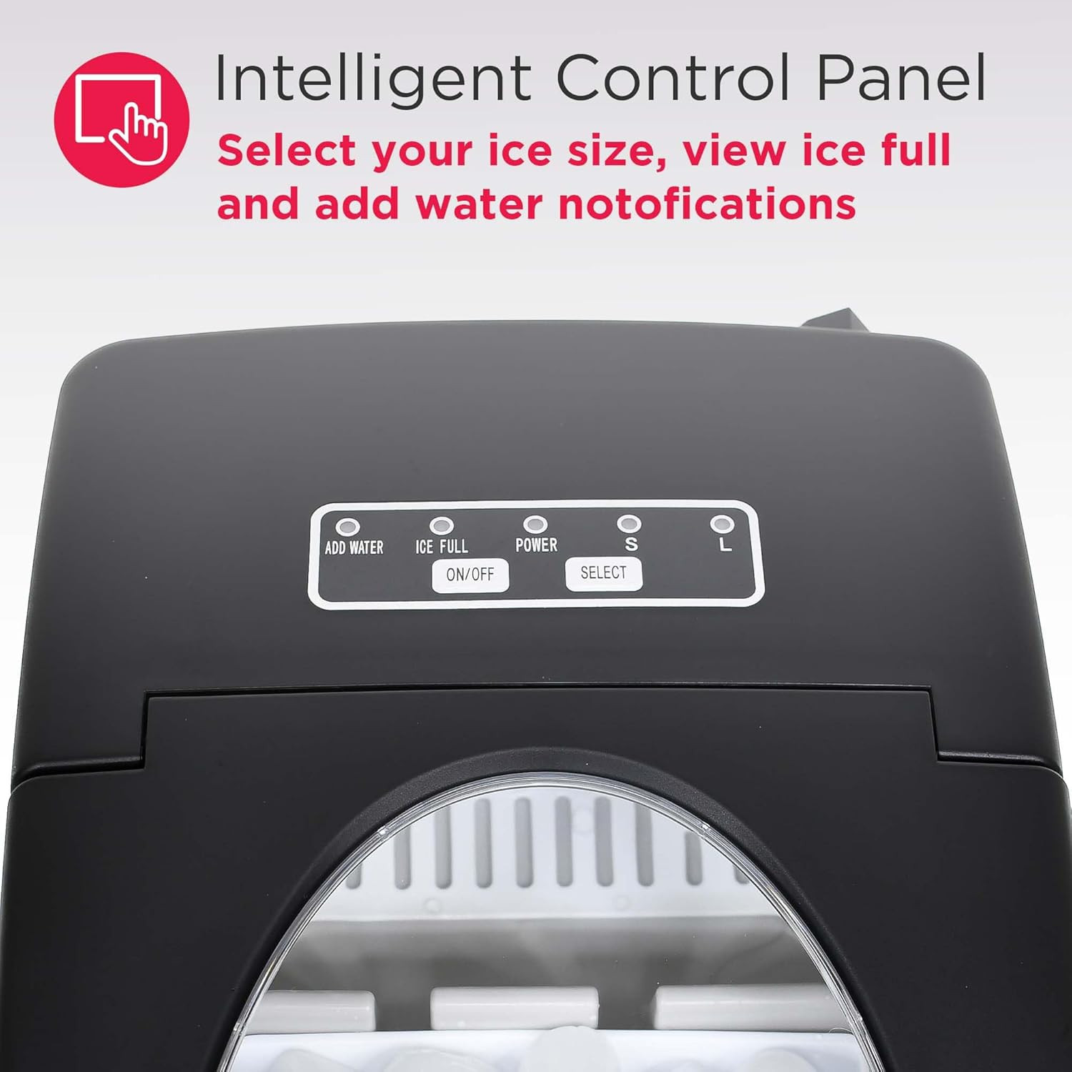 EFIC128AMZBLK Compact Countertop Ice Maker, 26 Lb per Day, Black