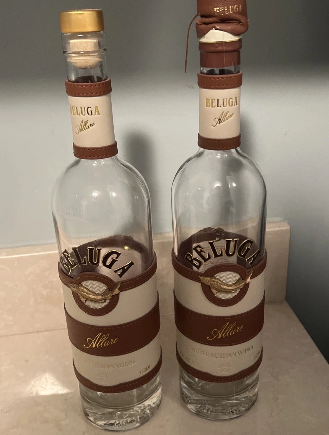 Empty Beluga Vodka Bottle