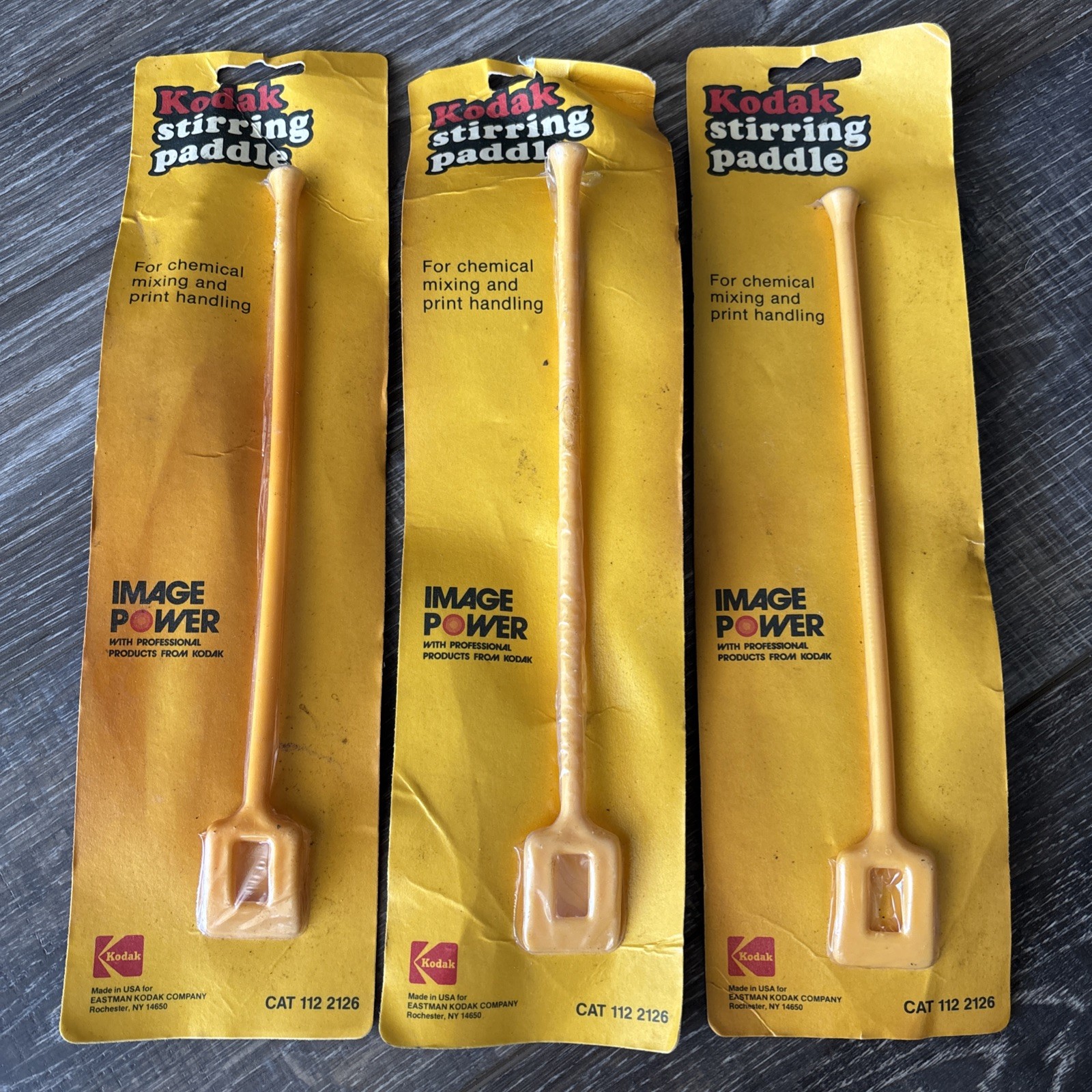 KODAK Darkroom Mix Paddles - Vintage - Lot of 3 - Chemical Mixing New Old Stock