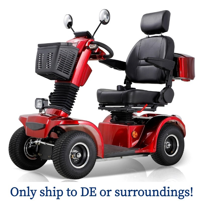 4-Wheel Travel Mobility Scooter 500W 48V 20AH Battery Motor for Adult Senior Red
