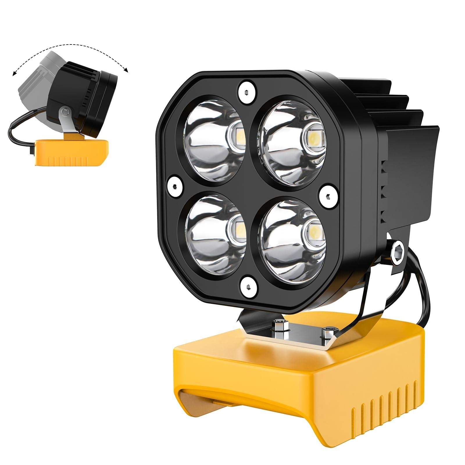 40W 6000LM LED Work Light Compatible with Dewalt 20V Batteries