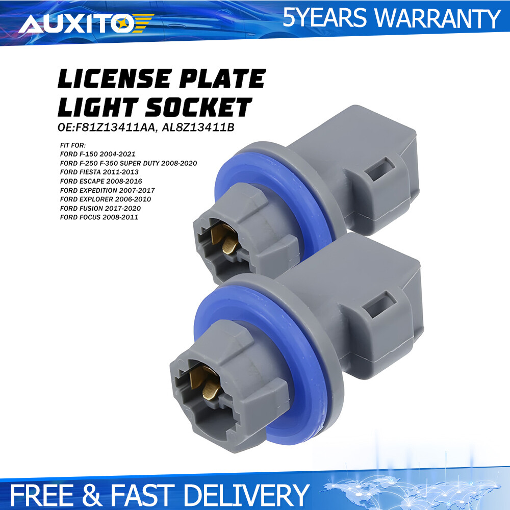 2x License Plate Light Tag Lamp Socket Fits For Ford F-150 F-250 F-350 F-450 P