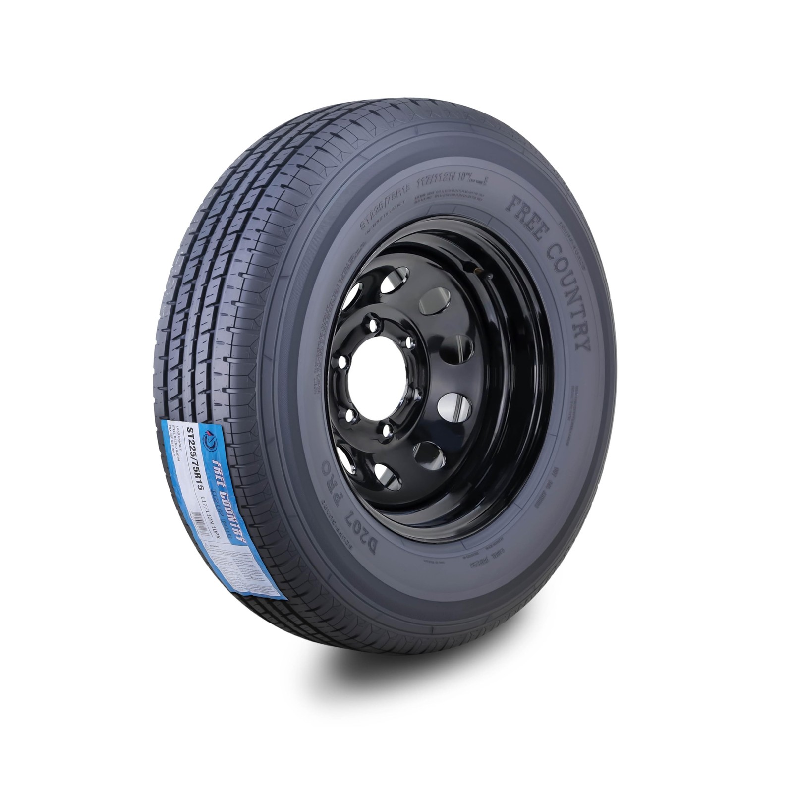 Free Country Trailer Tire Wheel Assembly ST225/75R15 10-Ply E 117M 6 Lug on 5...