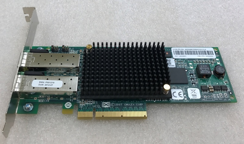 IBM / Emulex LPE12002 8Gb Dual Port FC PCI-e Fibre Channel Adapter 42D0500