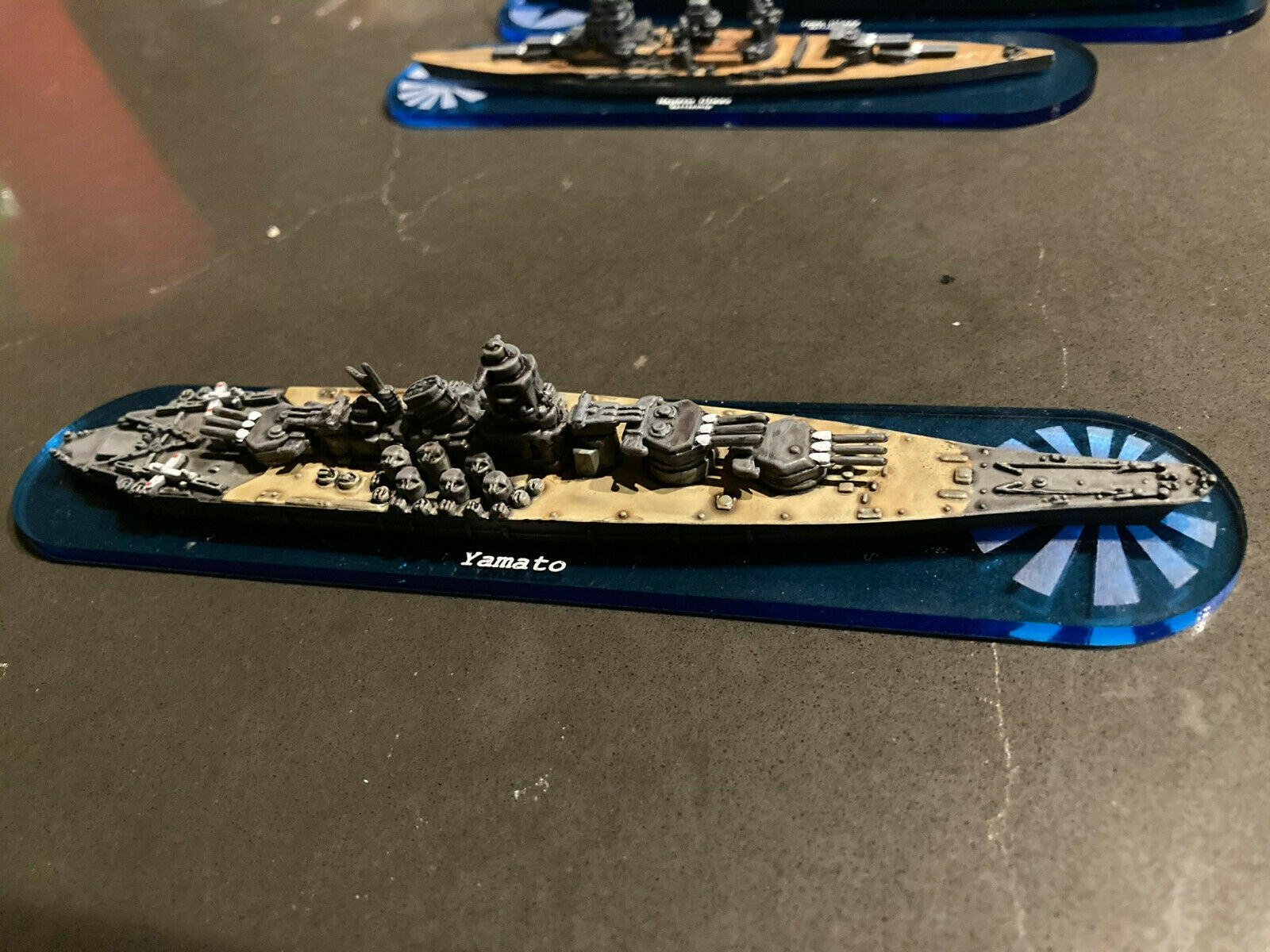 WWII Ship Bases 1/1800 Blue Acrylic Custom Set