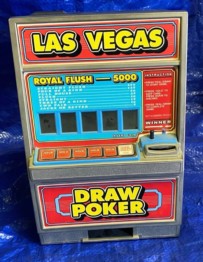 Las Vegas Draw Poker Electronic Slot Machine Bank Royal Flush 5000 Works Damaged