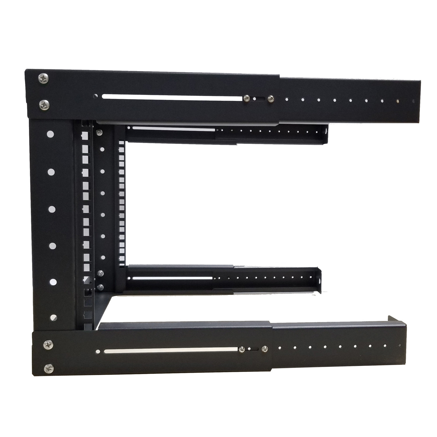 6U Open Frame Rack Expandable upto 19.5" Deep 4-Post Wall Mount Network Cabinet