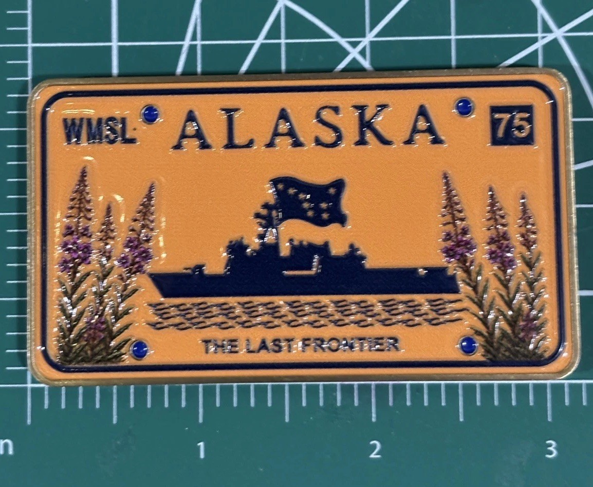 USCGC WMSL Alaska plate challenge coin