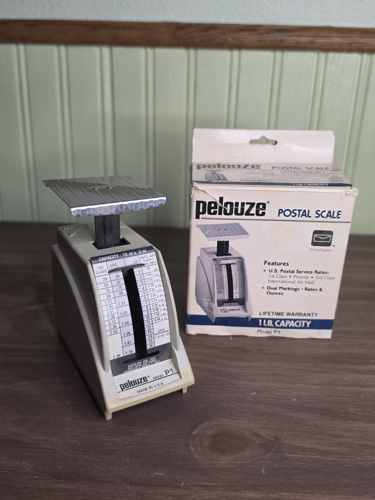 Vintage Pelouze Small Working Postal Scale USA 16oz Model P-1 (1991)