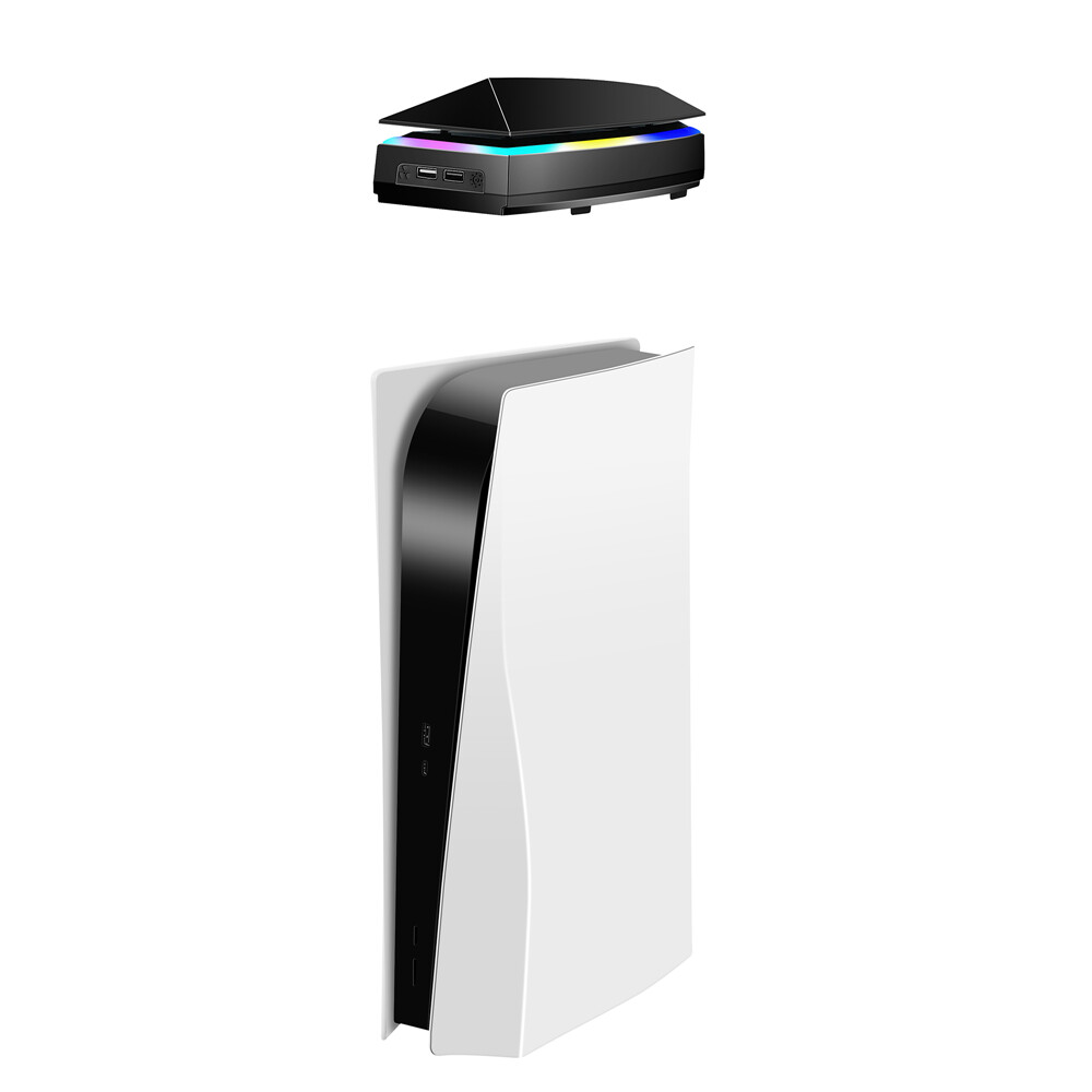 Adjustable Cooling Fan USB Cooler Accessories for PS5 RGB LED Light