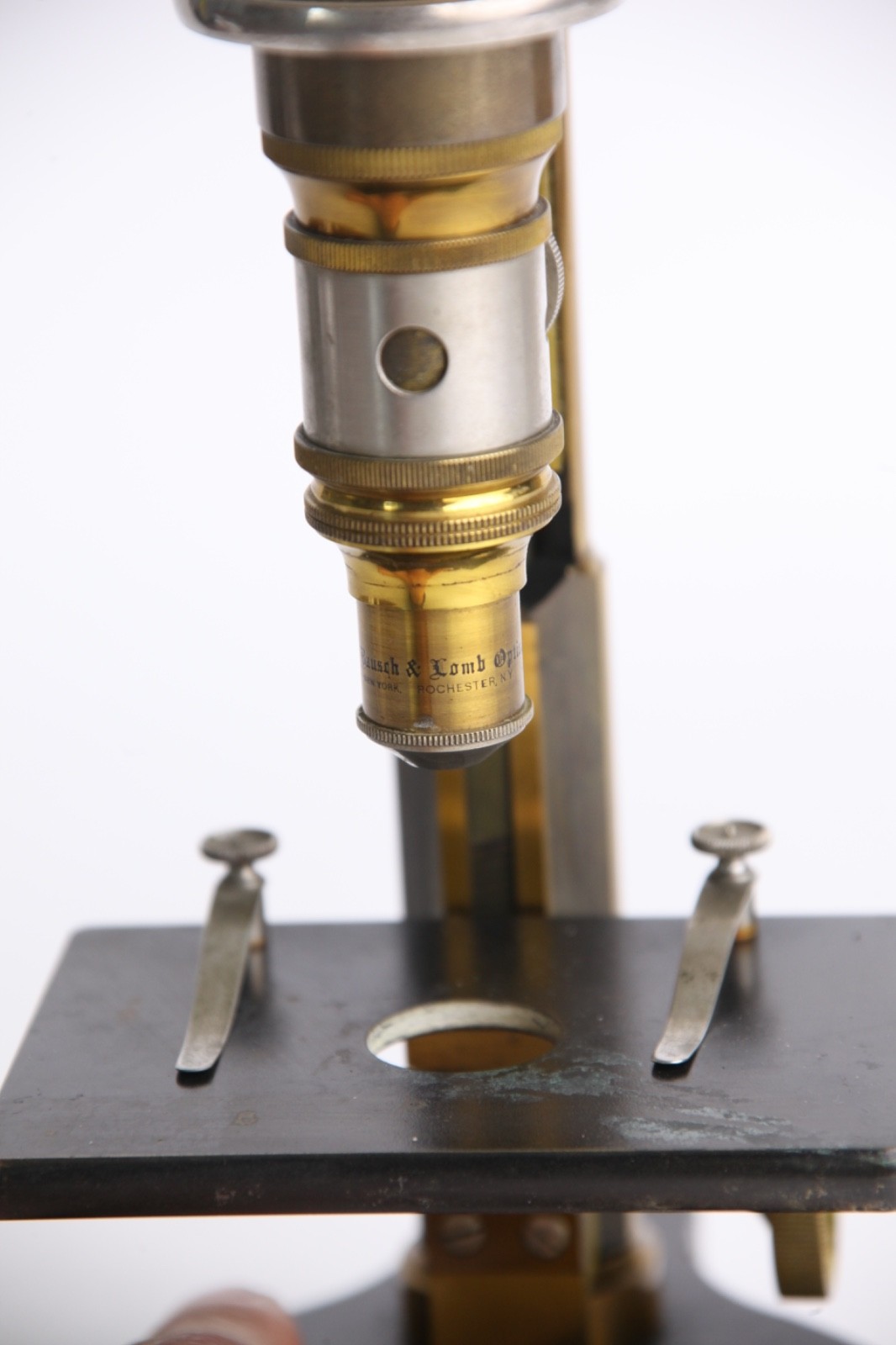 Bausch & Lomb Brass Continental Microscope Model AB 1890s READ