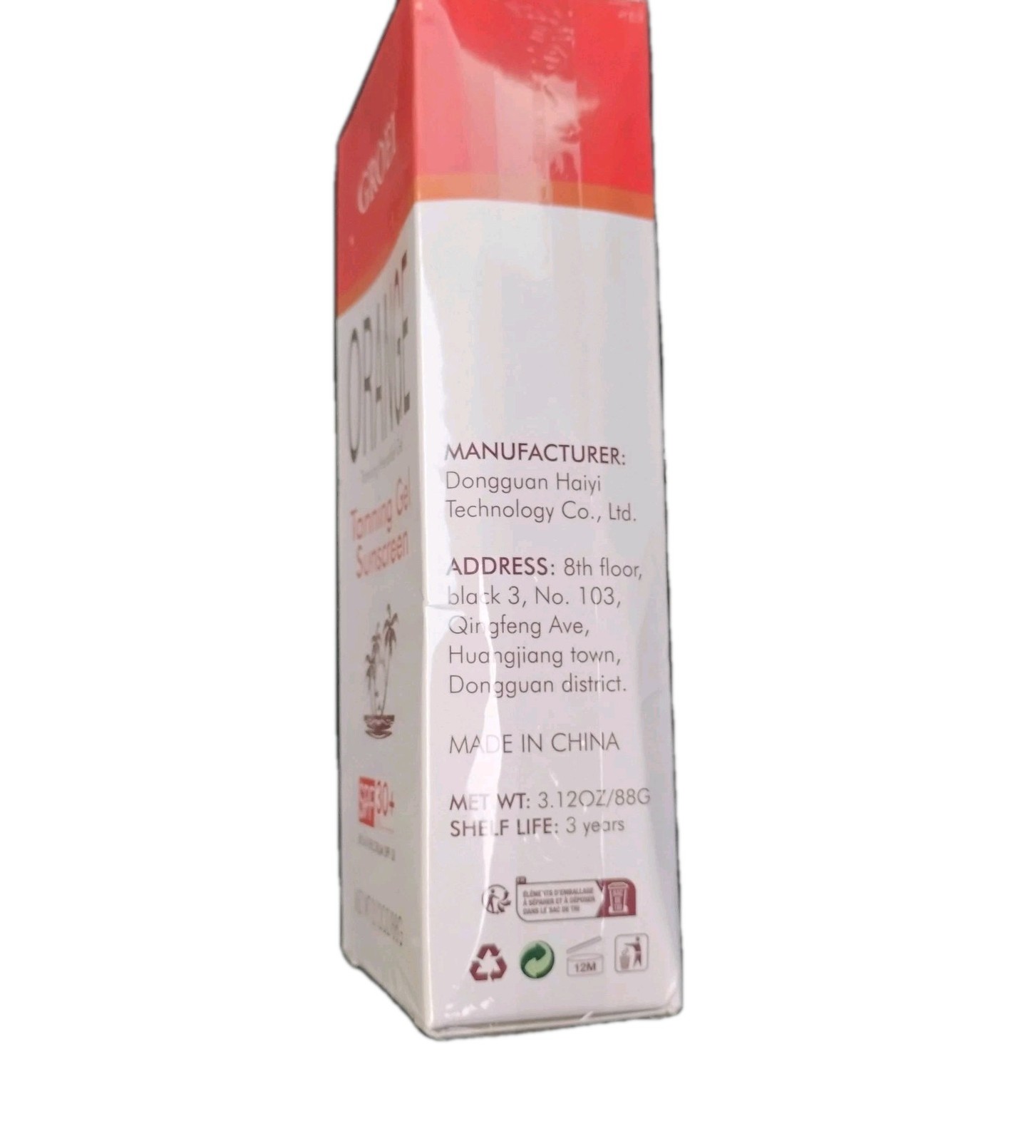 Orange Sun Tanning Gel Hydrating Moisturizing Formula SPF 30 Sunscreen