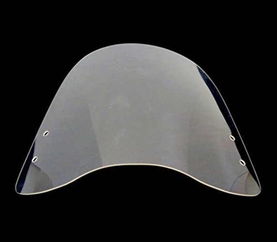 Clear Plastic Acrylic Windshield for Scooter - 3 Millimeters - Includes Mounting