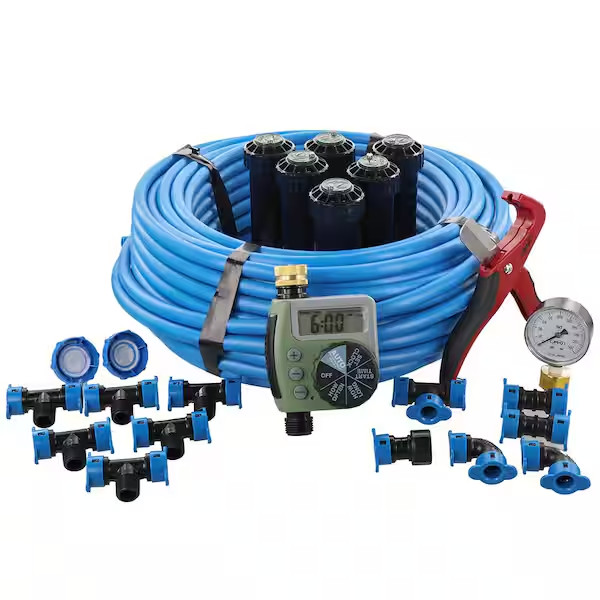 In-Ground 1/2-Inch Sprinkler System with Hose Faucet Timer Plastic