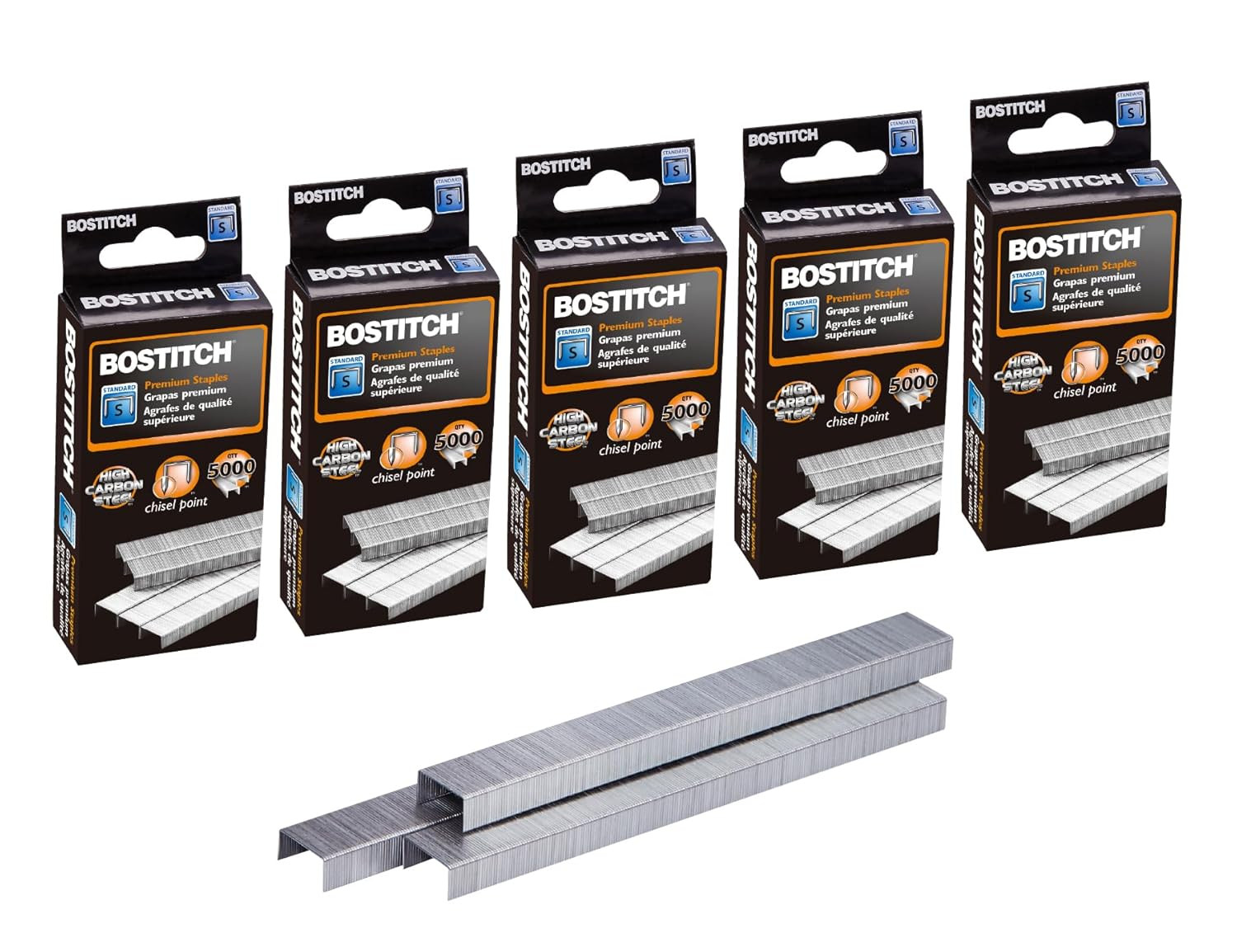Bostitch Office Premium Standard Staples, 1/4" Length, High-Carbon Steel, 5000 p
